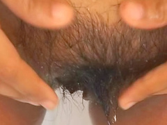 Hairy Asian pussy fucked by big cock